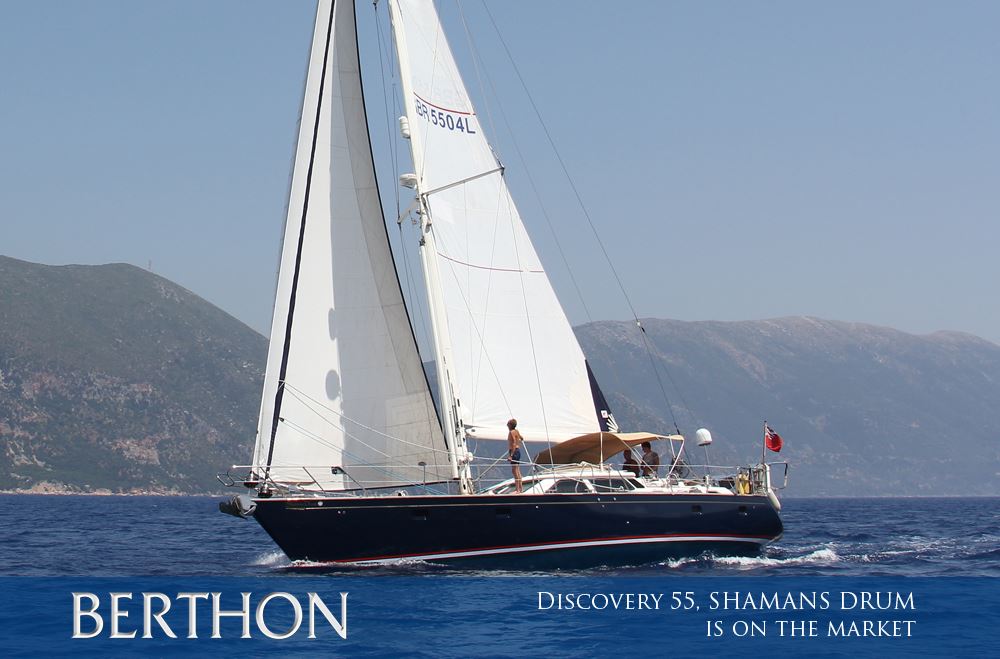 Benchmark blue water cruising yacht, Discovery 55 SHAMANS DRUM is on the market