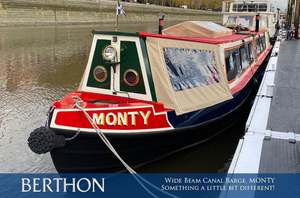 Wide Beam Canal Barge, MONTY – Something a little bit different!